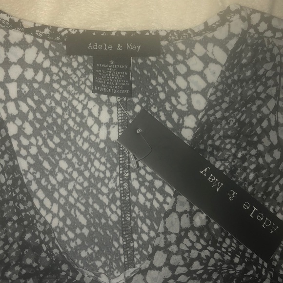 Cute snake skin print tunic sheer top - Picture 2 of 4